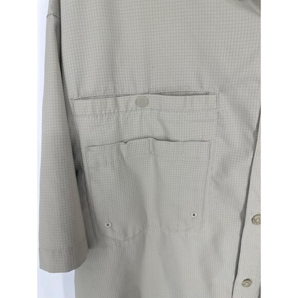 Columbia Mens PFG Omni-Shade Beige Button-Up Short Sleeve Shirt Size L - Picture 2 of 14